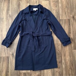 Liz Claiborne Soft Woven Fabric Coat Women’s Size XL Navy Blue